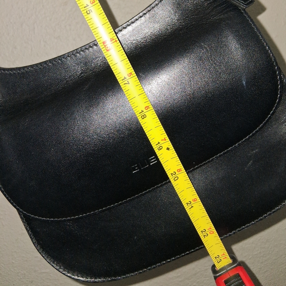 Y2K Guess Black Faux Leather Saddle Bag Purse - Picture 8 of 10
